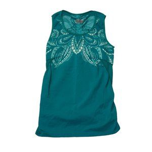 Athleta Workout Top Womens XS Teal Sleeveless Tank Sporty Active Exercise